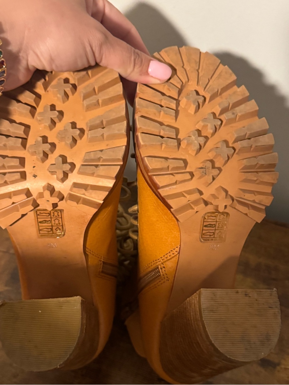 Jeffrey Campbell Free People Palermo Open-Toe Lace-Up Lug Bootie 8M - Picture 4 of 6